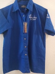 BLUE GENERATION Uniform Shirt Women’s Medium Royal Blue “Stain Release Material”