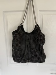 Elie Tahari Bianca Tote Shoulder Bag handbag Studded leather with metal straps