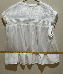 Universal Thread Boho Peasant Cottagecore Blouse XXL Cotton White Pintuck Top