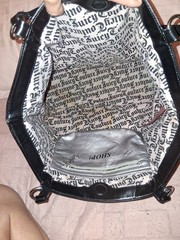 Black Velour ~Juicy Couture~ Vintage Tote Bag Purse (Large)