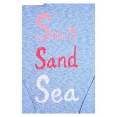 Lilly Pulitzer Sweater Womens L Blue Sun Sand Sea Cotton Crewneck Pullover $138