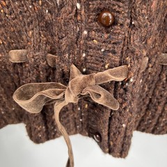 Sarah Spencer lambs wool speckled cardigan sweater hobbitcore cottagecore P XL