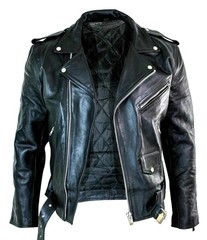 Men’s Motorcycle Leather jacket Genuine Buffalo Skin Brando Style Black Biker