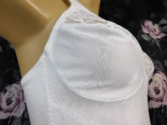 Vintage Flexxees 36B All in One White Satin Girdle Bodysuit Wire Cups-Style 685