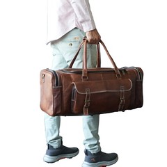 Handmade Genuine Leather Travel Duffel Luggage Weekender Overnight Bag Unisex