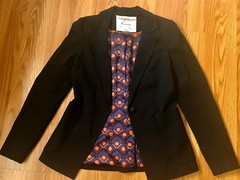 Anthropologie Cartonnier Black Polka Dot Lined One Button Blazer Jacket