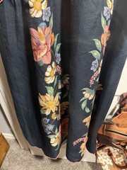 NWT AUTH FARM RIO Dark Blue Maira Floral Premium Linen Midi Dress Sz MEDIUM M