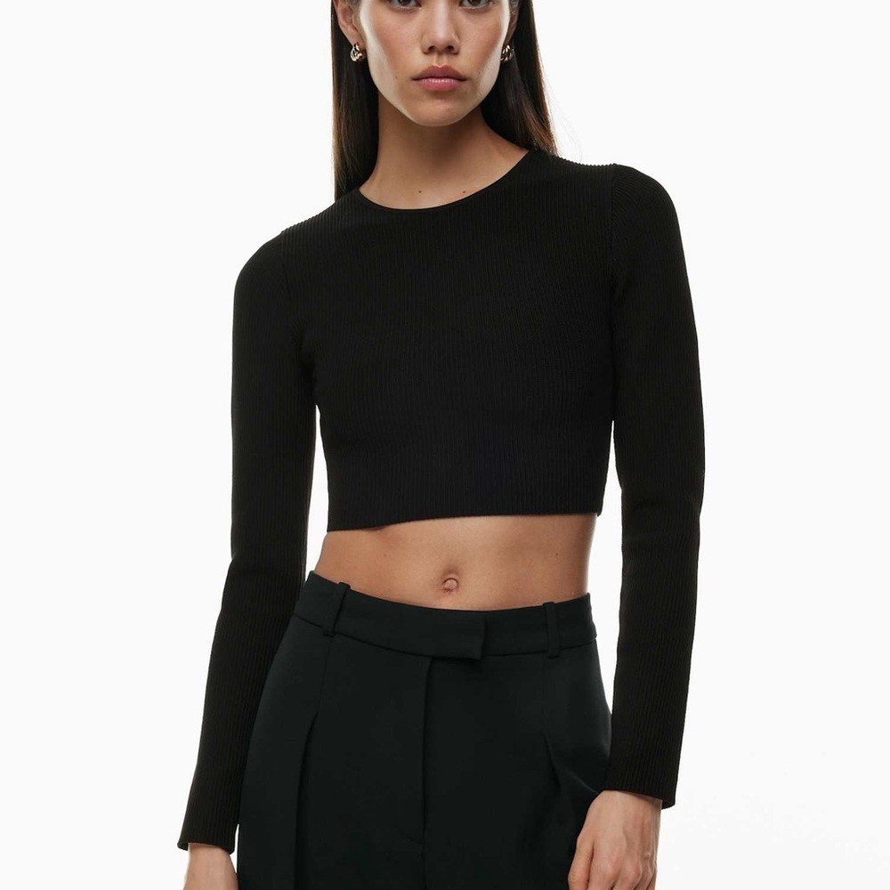 Artizia Babaton Sculpt Knit Crew Cropped Longsleeve