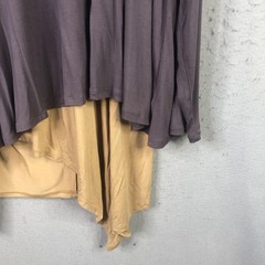 LOGO by Lori Goldstein Shirt Womens 2X Gray Tan 2 Piece Lagenook Minimalist