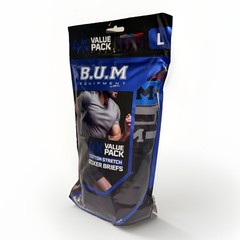 New B.U.M. Equipment Men 4 Pack Cotton Stretch Boxer Briefs Sizes M, L, XL