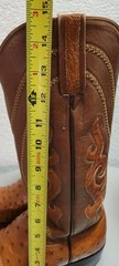 ROGERS HANDMADE OSTRICHSKIN WESTERN BOOTS SIZE 8 1/2 D