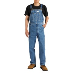 HISEA Mens Heavy Duty Denim Bib Overalls Relaxed Fit Workwear Dungarees Jumpsuit