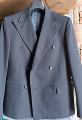 Men’s CORNELIANI c.c. brothers blue solid color blazer jacket 48 M double chest