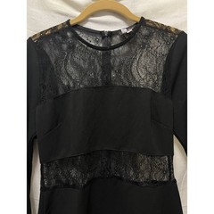 John Zack Tall Black Lace Dress With Split Sleeves US 8 UK 12 Witchy Whimsigoth