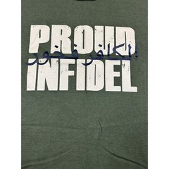 Rothco Mens Proud Infidel Graphic T-Shirt Olive Drab Arabic Script Size XL