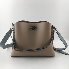 COACH Willow Shoulder Bag C2590 Apricot Colorblock Pebble Leather Outlet