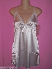 Naughty and Nice Lingerie Famous Maker Flawless Satin Chemise Sleepwear