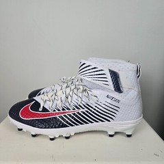 Nike Lunarbeast Pro TD Football Cleats White Red Blue Mens Size 16 NIKESKIN