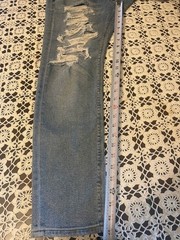 American Eagle Outfitters Blue Distressed Straight Leg Jeans