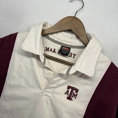 Vintage Texas A&M Rugby Shirt Men’s 2XL Nike Embroidered White Red Swoosh y2k
