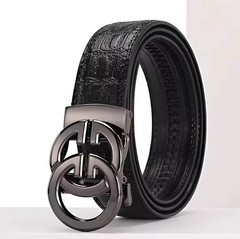 Men belt Genuine Leather Belt Metal Alloy Automatic Buckle Brand Luxury Design