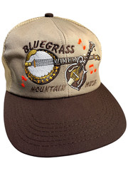 Vintage BLUEGRASS MOUNTAIN MUSIC Embroidered OSFA SnapBack Hat K-Products NOS!