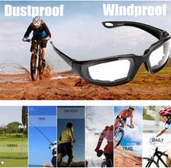 3 Pairs Chopper Motorcycle Padded Foam Wind Resistant Riding Glasses Sunglasses