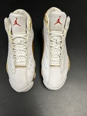 Jordan Air Jordan Retro 13 Men’s Mid Top Lace-Up Leather Sneakers White/Gold