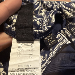Nip Tuck Swim Swimsuit Womens 8 Blue Printed One Piece Ruched Tummy Control