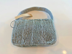 Silver Hand Beaded Shoulder Bag – Perfect for Summer Looks – Casual and Dressy