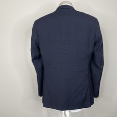 Calvin Klein Blazer Jacket Mens 40R Navy Blue Check Polyester Double Vented