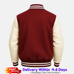 Varsity Letterman Baseball College Bomber Jacket – Wool & Leather Varsity Jacket