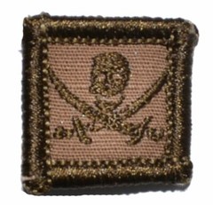 Pirate Jolly Roger Skull Cross Bones – 1×1 Military/ Patch Hook Backing