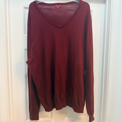 Merona Men’s V-Neck Sweater – XXL, 100% Cotton
