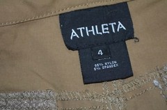 Athleta Beige 95% Nylon/5% Spandex Straight Leg Cargo Pants Size 4