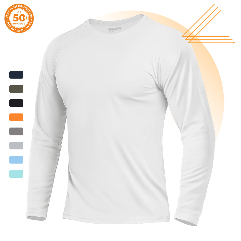 Men’s UPF 50+ Sun Protection UV SPF Shirts Long Sleeve Lightweight Quick Dry Tee