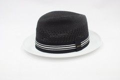 Men’s Bruno Capelo Fedora 100% Poly Braid Black/White HW-800