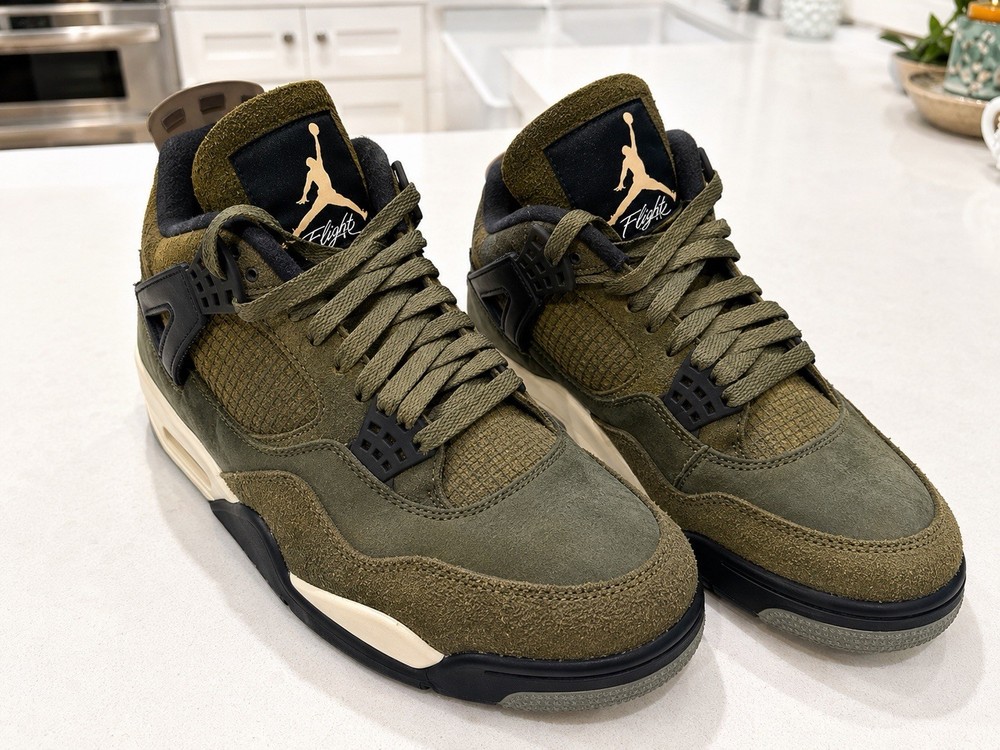 Size 11 – Jordan 4 SE Retro Low Craft – Olive- Free Expedited Shipping