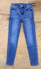 American Eagle Outfitters Women Blue High Rise Skinny Jeans Stretch 5-Pocket