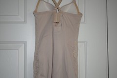 Women’s Size 34B Maidenform Nude Corset Dress Lace Trim Adjustable Straps & Back