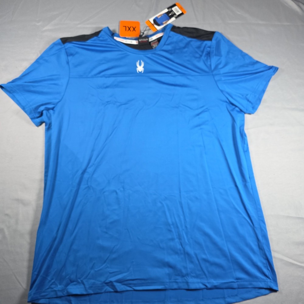Spyder Active Shirt Men’s Size XXL Blue Short Sleeve Performance