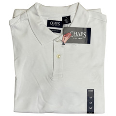 CHAPS Natural Stretch Polo Shirt in WHITE in Size EXTRA LARGE *NWT*