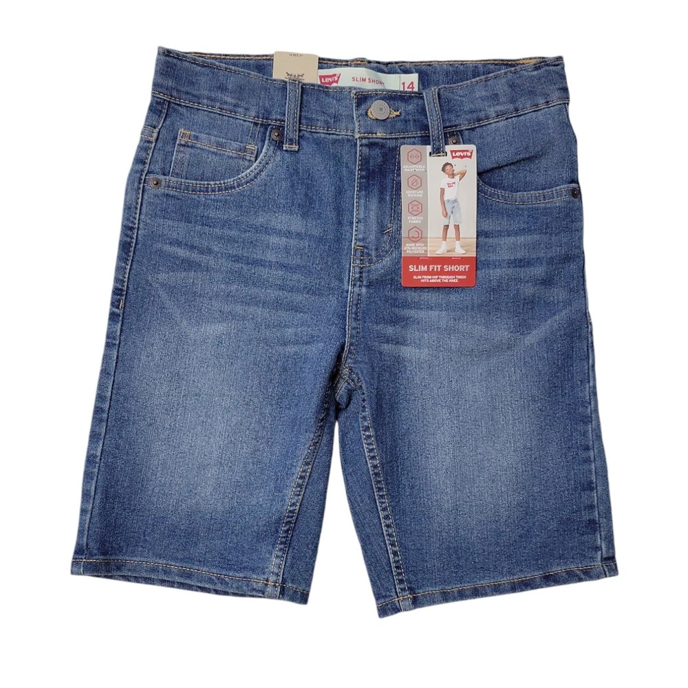 Levi’s Boys Zip Fly Button Closure Belt Loops Adjustable Waistband Short