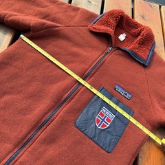 Vintage Patagonia Reverse Pile Fleece Jacket Mens M Burnt Orange 80s Hiking Gorp