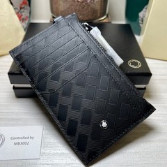 MontBlanc Extreme 3.0 8cc Black Leather Wallet Cassis Card Holder Made In Italy