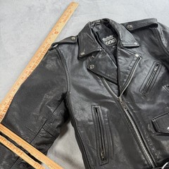 Highway One 100% Leather Motorcycle Jacket Mens M Black Belted Lace Up Moto YKK