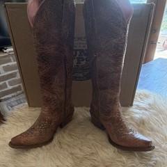 Lane Boots Desert Highway Women’s 7.5 Brown Leather Knee High Western Zip Boot