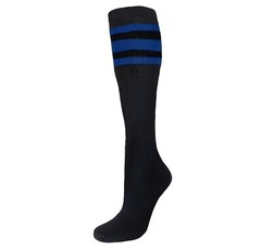 8 PAIRS BLACK STRIPED TUBE SOCKS FULL CUSHION OLD SCHOOL LONG SOCKS SIZE 10-15