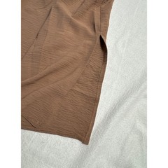 ASOS Design Halter Tunic Top Womens XS Brown Textured Crepe Side Slit Tie Neck