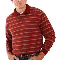 New St. John’s Bay Men’s Long-Sleeve Hertiage Sueded Jersey Cotton Polo